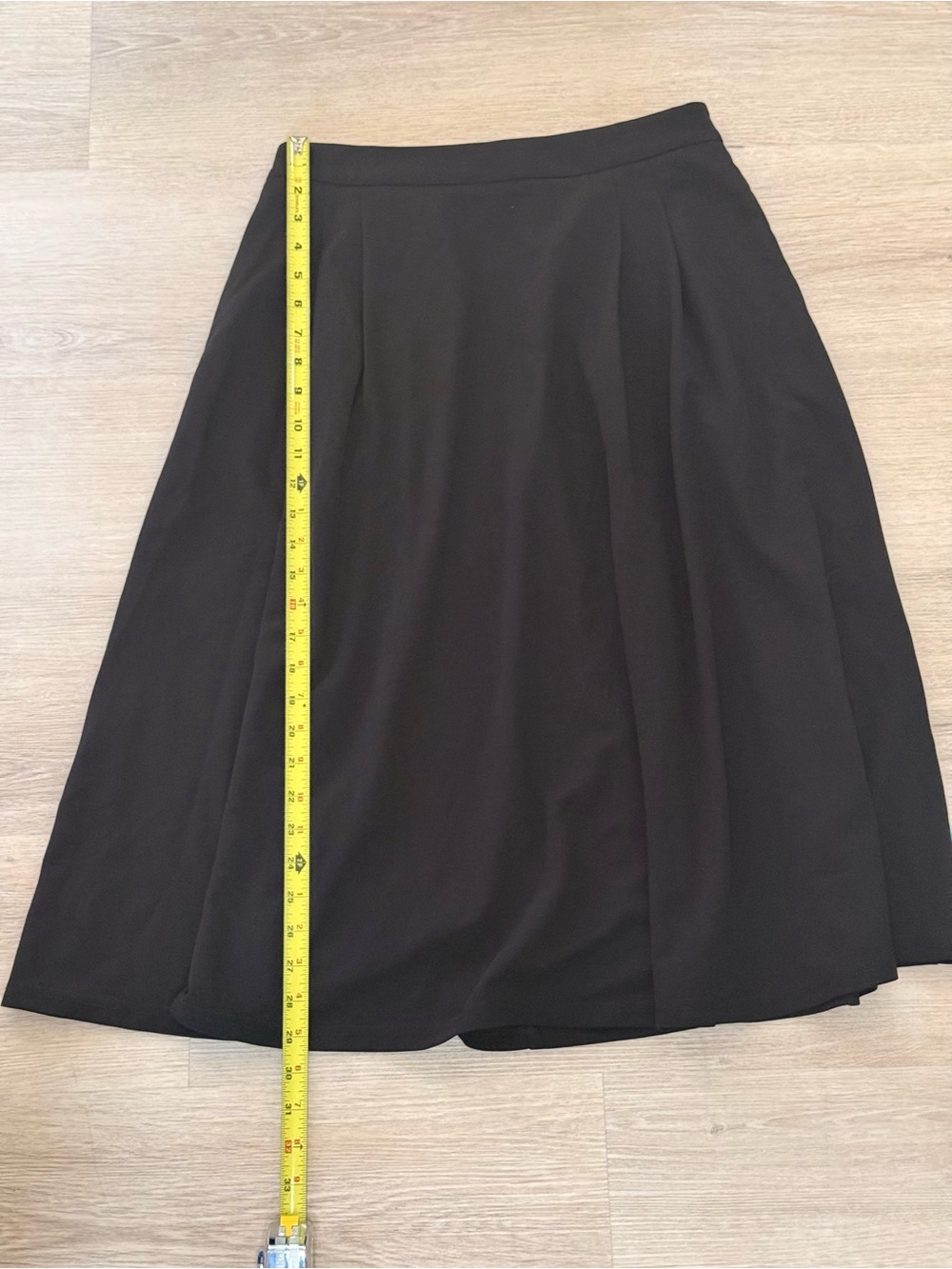 Cider Black Midi Front Pleated Flowy A-Line Skirt - Picture 3 of 6